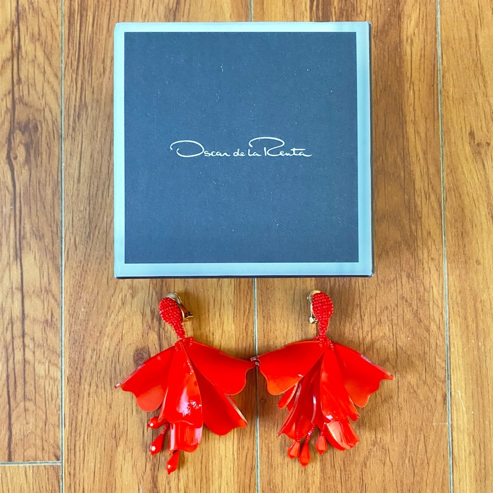 Oscar de la Renta Floral Clip-On Earrings